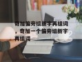 奇加偏旁组新字再组词，奇加一个偏旁组新字再组词