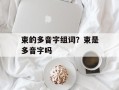 束的多音字组词？束是多音字吗