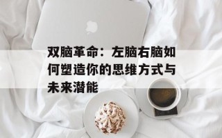 双脑革命：左脑右脑如何塑造你的思维方式与未来潜能