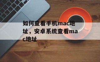 如何查看手机mac地址，安卓系统查看mac地址
