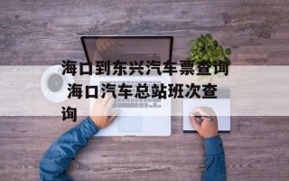 海口到东兴汽车票查询 海口汽车总站班次查询