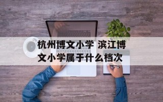 杭州博文小学 滨江博文小学属于什么档次