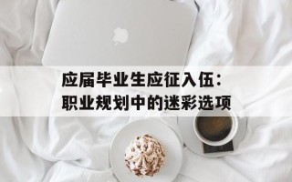 应届毕业生应征入伍：职业规划中的迷彩选项