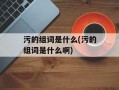 污的组词是什么(污的组词是什么啊)