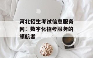 河北招生考试信息服务网：数字化招考服务的领航者