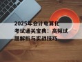 2025年会计电算化考试通关宝典：高频试题解析与实战技巧