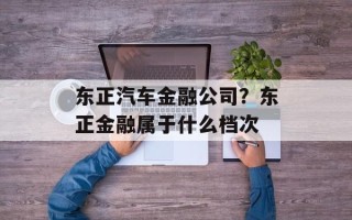 东正汽车金融公司？东正金融属于什么档次