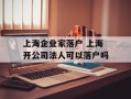上海企业家落户 上海开公司法人可以落户吗
