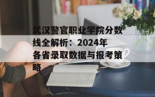 武汉警官职业学院分数线全解析：2024年各省录取数据与报考策略