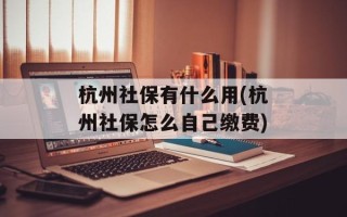 杭州社保有什么用(杭州社保怎么自己缴费)