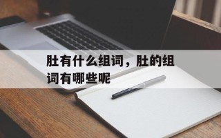 肚有什么组词，肚的组词有哪些呢