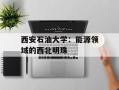 西安石油大学：能源领域的西北明珠