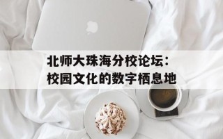 北师大珠海分校论坛：校园文化的数字栖息地