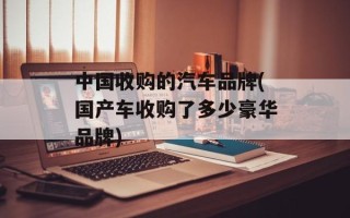 中国收购的汽车品牌(国产车收购了多少豪华品牌)