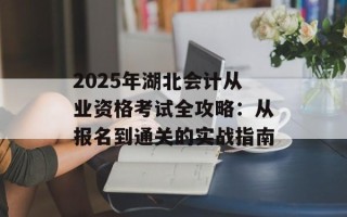 2025年湖北会计从业资格考试全攻略：从报名到通关的实战指南