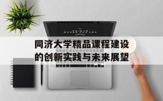 同济大学精品课程建设的创新实践与未来展望