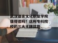 武汉语言文化职业学院值得读吗？这所专科院校的三大王牌优势