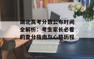 湖北高考分数公布时间全解析：考生家长必看的查分指南与心路历程