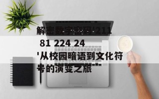 解密数字密码'211 81 224 24'从校园暗语到文化符号的演变之旅
