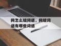 网怎么组词语，网组词语有哪些词语