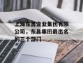 上海东昌企业集团有限公司，东昌集团最出名的三个部门
