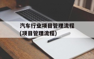 汽车行业项目管理流程(项目管理流程)