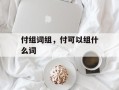 付组词组，付可以组什么词