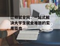 辽师就业网：一站式解决大学生就业难题的实用指南