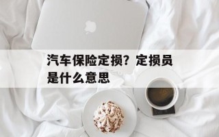 汽车保险定损？定损员是什么意思