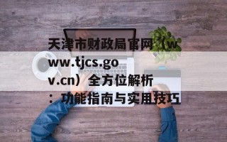 天津市财政局官网（www.tjcs.gov.cn）全方位解析：功能指南与实用技巧