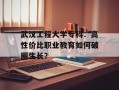 武汉工程大学专科：高性价比职业教育如何破圈生长？