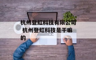 杭州登虹科技有限公司 杭州登虹科技是干嘛的