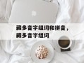 藏多音字组词和拼音，藏多音字组词