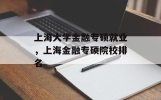 上海大学金融专硕就业，上海金融专硕院校排名