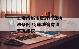 上海市城市管理行政执法条例 街道城管有没有执法权