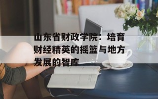 山东省财政学院：培育财经精英的摇篮与地方发展的智库