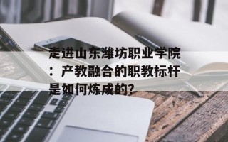 走进山东潍坊职业学院：产教融合的职教标杆是如何炼成的？