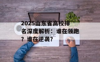 2025山东省高校排名深度解析：谁在领跑？谁在逆袭？