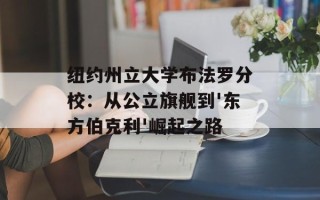 纽约州立大学布法罗分校：从公立旗舰到'东方伯克利'崛起之路