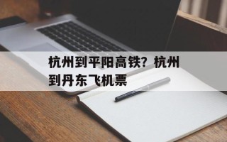 杭州到平阳高铁？杭州到丹东飞机票