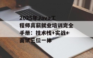 2025年Java工程师高薪就业培训完全手册：技术栈+实战+面试三位一体