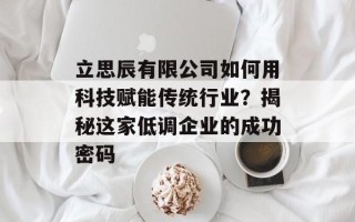立思辰有限公司如何用科技赋能传统行业？揭秘这家低调企业的成功密码